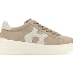 Hogan Rebel Low-Top Sneakers Tan and Cream with Suede size 8 or 38